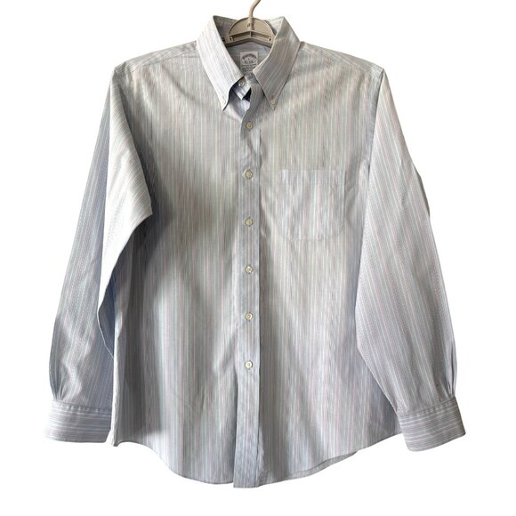 Brooks Brothers Other - Brooks Brothers Mens Dress Shirt Size Large Classic Stripe Slim Fit Non-Iron